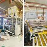 15KG Fapellet mérlegelés töltés zsákolás Raklapozó sor készen áll a szállításra