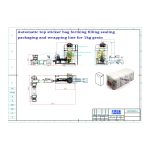 Automatikus lapos fenekű zacskó felső matricás zacskóval, tömítő zárócsomagoló csomagolósorral megrendelőnk megrendelésére
