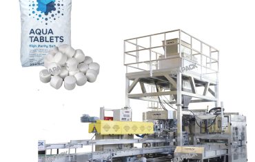 25-50 kg-os sótabletta-mérő töltő-zsákoló gép